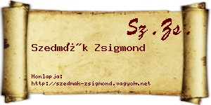 Szedmák Zsigmond névjegykártya