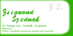 zsigmond szedmak business card